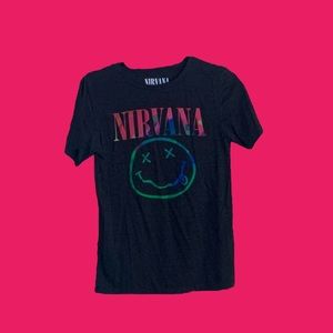 Multicolored Nirvana SmileyFace Grey T-shirt